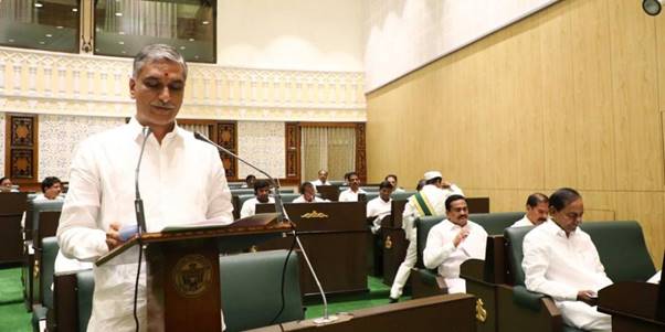 Telangana Finance Minister T Harish Rao presents the State Budget for FY 2020-21