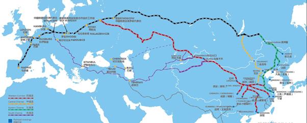 中欧班列铁路线路图