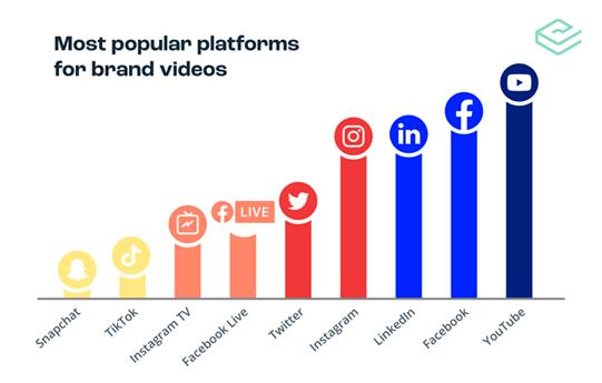 Most popular social platforms for brand videos