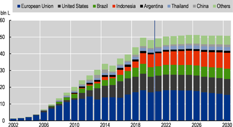 Figure 9.5. Development of the world biodiesel consumption