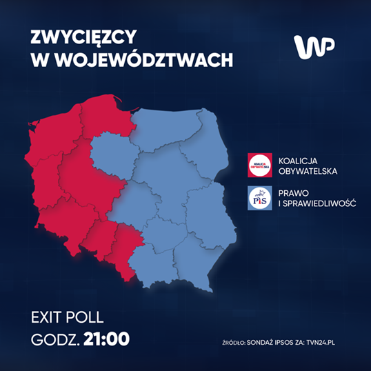Wymowna mapa. Polska podzielona na pół - WP Wiadomości